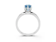 Fancy Blue Radiant Cut Diamond Solitaire Engagement Ring Set in White gold with Slim Tapered Solitaire Band