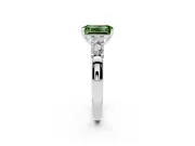 Emerald Cut Five Stone Engagement Ring Setting for a Fancy Green Lab-Grown Diamond | Platinum
