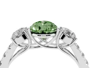 Pear-Shaped Engagement Ring Setting for a Fancy Green Lab-Grown Diamond | Three Stone | Sterling Silver