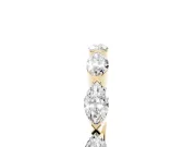 Marquise Diamond Eternity Band Set in Yellow gold with Bezel Setting