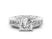 Princess Cut Close Set Five Stone Engagement Ring Setting | Platinum