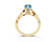 Cushion Cut Vine Engagement Ring Setting for a Fancy Blue Lab-Grown Diamond | Yellow Gold