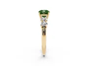 Cushion Cut Five Stone Engagement Ring Setting for a Fancy Green Lab-Grown Diamond | Prong Set Side Stones | Yellow Gold