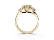Heart-Shaped Three Stone Engagement Ring Setting for a Fancy Yellow Lab-Grown Diamond | Tapered Band | Yellow Gold