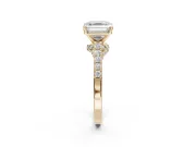 Asscher Cut Pavé Solitaire Engagement Ring Setting | Crossover Gallery | Yellow Gold