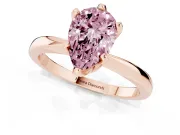Pear-Shaped Tapered Solitaire Engagement Ring Setting for a Fancy Pink Lab-Grown Diamond | Claw Prong Head | Rose Gold