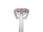 Emerald Cut Cathedral Engagement Ring Setting for a Fancy Pink Lab-Grown Diamond | Sterling Silver - Design NV-24626