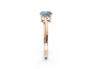 Cushion Cut Bypass Solitaire Engagement Ring Setting for a Fancy Blue Lab-Grown Diamond | Rose Gold