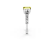 Emerald Cut Engagement Ring Setting for a Fancy Yellow Lab-Grown Diamond | Sterling Silver - Design NV-24907
