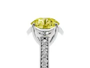 Round Floral Pavé Engagement Ring Setting for a Fancy Yellow Lab-Grown Diamond | White Gold