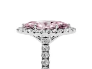 Marquise Raised Halo Engagement Ring Setting for a Fancy Pink Lab-Grown Diamond | Platinum