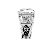 Princess Cut Diamond Three-Stone Ring Set in White gold with Braided Band