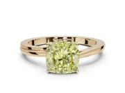 Cushion Cut Bypass Solitaire Engagement Ring Setting for a Fancy Yellow Lab-Grown Diamond | Yellow Gold