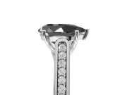 Pear-Shaped Cathedral Solitaire Engagement Ring Setting for a Black Center | Platinum
