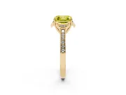 Asscher Cut Floral Pavé Engagement Ring Setting for a Fancy Yellow Lab-Grown Diamond | Yellow Gold