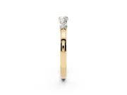 Five-Stone Round Diamond Prong-Set Half Eternity Band Set in Yellow gold