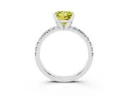 Princess Cut Pavé Engagement Ring Setting for a Fancy Yellow Lab-Grown Diamond | Sterling Silver