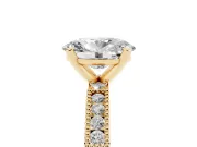 Oval Vintage Pavé Solitaire Engagement Ring Setting | Milgrain Edges | Yellow Gold