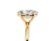 Oval Thin Solitaire Engagement Ring Setting | Straight Plain Band | Yellow Gold