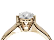 Pear-Shaped Double Claw Solitaire Engagement Ring Setting | Wide Plain Band | Yellow Gold