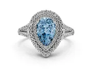 Pear-Shaped Halo Engagement Ring Setting for a Fancy Blue Lab-Grown Diamond | White Gold - Design NV-24799