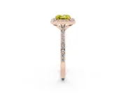 Asscher Cut Halo Engagement Ring Setting for a Fancy Yellow Lab-Grown Diamond | Rose Gold - Design NV-24729