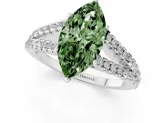 Marquise Graduated Split Shank Engagement Ring Setting for a Fancy Green Lab-Grown Diamond | Sterling Silver
