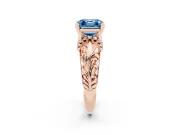 Asscher Cut Filigree Engagement Ring Setting for a Fancy Blue Lab-Grown Diamond | Rose Gold