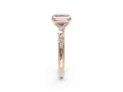 Asscher Cut Graduated Solitaire Engagement Ring Setting for a Fancy Pink Lab-Grown Diamond | Rose Gold