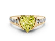 Heart-Shaped Half Bezel Engagement Ring Setting for a Fancy Yellow Lab-Grown Diamond | Yellow Gold