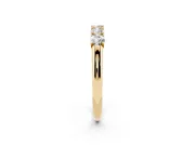 Round Diamond Channel Half Eternity Band Set in Yellow gold with Shared Prongs