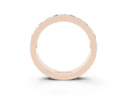 Princess Diamond Channel Set Promise Ring Set in Rose gold with Round Accent Stations