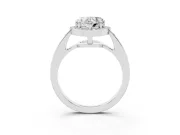 Heart Cut Diamond Halo Pavé Engagement Ring Set in Platinum with Bezel Setting