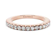 Round Lab-Grown Diamond Scalloped Pavé Half Eternity Band | U-Cut Sides | Rose Gold