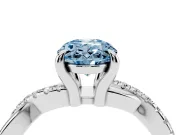 Oval Twist Engagement Ring Setting for a Fancy Blue Lab-Grown Diamond | Sterling Silver