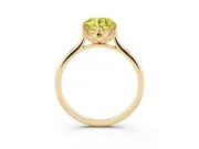 Round Cathedral Solitaire Engagement Ring Setting for a Fancy Yellow Lab-Grown Diamond | Tulip Gallery | Yellow Gold