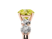 Round 5 Stone Engagement Ring Setting for a Fancy Yellow Lab-Grown Diamond | Rose Gold