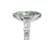 Marquise Tapered Baguette Engagement Ring Setting for a Fancy Green Lab-Grown Diamond | Platinum