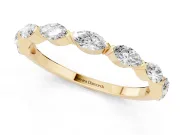 Marquise Diamond Eternity Band Set in Yellow gold with Bezel Setting