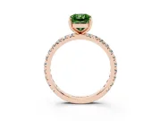 Radiant Cut Pavé Engagement Ring Setting for a Fancy Green Lab-Grown Diamond | Rose Gold
