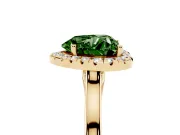 Heart-Shaped Halo Engagement Ring Setting for a Fancy Green Lab-Grown Diamond | Flat Tapered Band | Yellow Gold