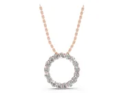 Round Lab-Grown Diamond Circle Pendant Necklace | Larger Stones | Rose Gold