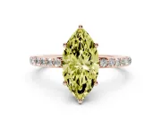 Marquise Hidden Halo Engagement Ring Setting for a Fancy Yellow Lab-Grown Diamond | Rose Gold