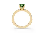 Cushion Cut Vintage Pavé Engagement Ring Setting for a Fancy Green Lab-Grown Diamond | Yellow Gold