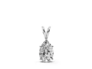 Pear-Shaped Lab-Grown Diamond Solitaire Pendant Necklace | Split V Bail | White Gold