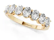 Oval Diamond Eternity Band Set in Yellow gold with Shared Prongs
