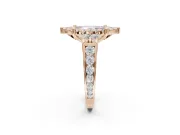 Marquise Halo Engagement Ring Setting for a Fancy Pink Lab-Grown Diamond | Side Clusters | Rose Gold