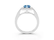 Cushion Cut Framed Halo Engagement Ring Setting for a Fancy Blue Lab-Grown Diamond | Sterling Silver