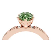 Marquise Vintage Pavé Engagement Ring Setting for a Fancy Green Lab-Grown Diamond | Rose Gold