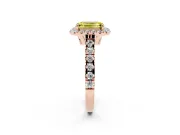 Emerald Cut Accented Halo Engagement Ring Setting for a Fancy Yellow Lab-Grown Diamond | Rose Gold